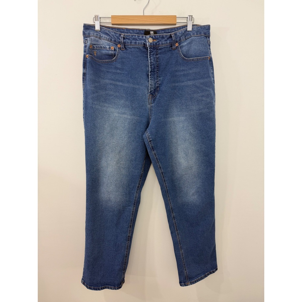 Frye Womens High Rise Straight Leg Jeans Medium Wash Blue Size 16/34 QS23020DL